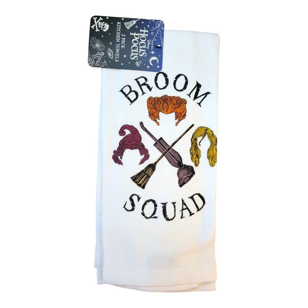 NEW Disney Hocus Pocus Broom Squad Halloween Kitchen Towels (Set of 2)